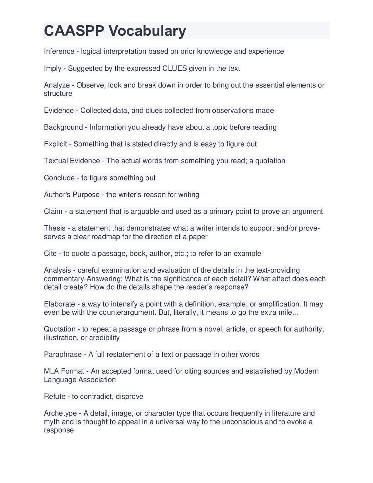 Preview image for CAASPP Vocabulary